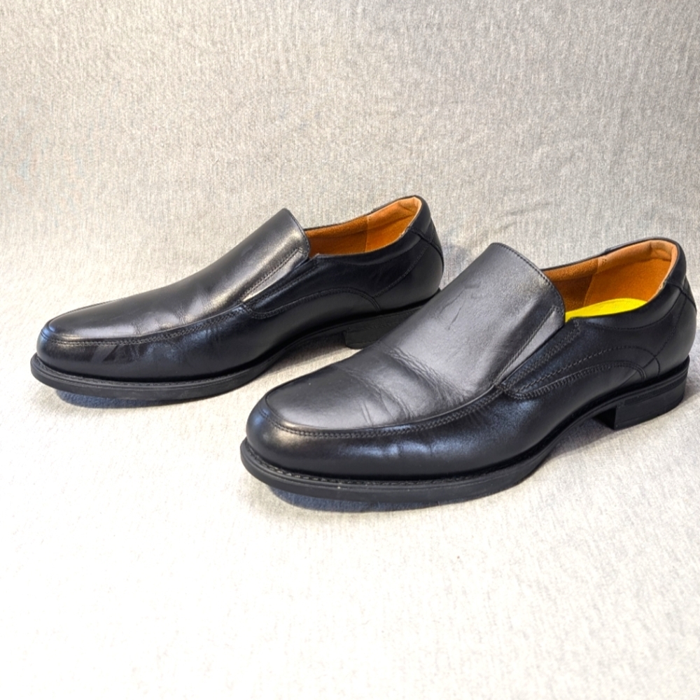 Florsheim Midtown Dress Shoes Men's 10.5EEE Black Leather Slip On Moc Toe